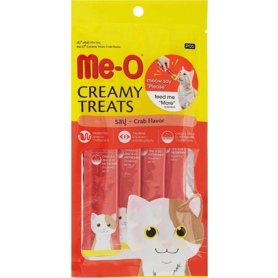 MeO Creamy Treats Yengeçli Sıvı Kedi Ödülü 4 x 15 gr